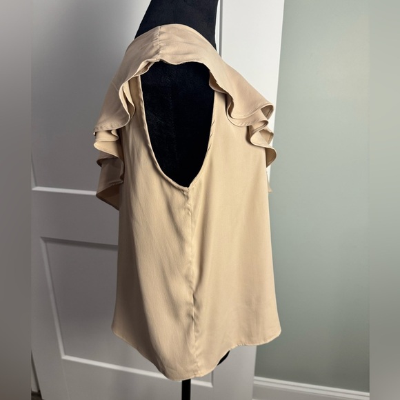 Walter Baker Beige Ruffle One-Shoulder Top - Picture 2 of 8